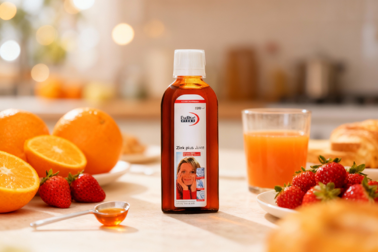 مان مصرف شربت زینک پلاس یوروویتال همراه صبحانه سالم